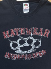 Vtg Y2K Hatewear Incorporated Graphic T Shirt Brass Knuckles HATEBREED Metal L