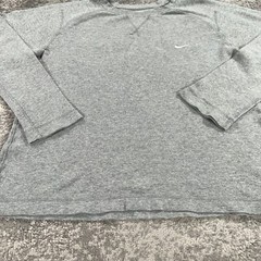 Nike Thermal Shirt Mens Small S Heather Grey Lightweight Swoosh Logo Y2K Minimal