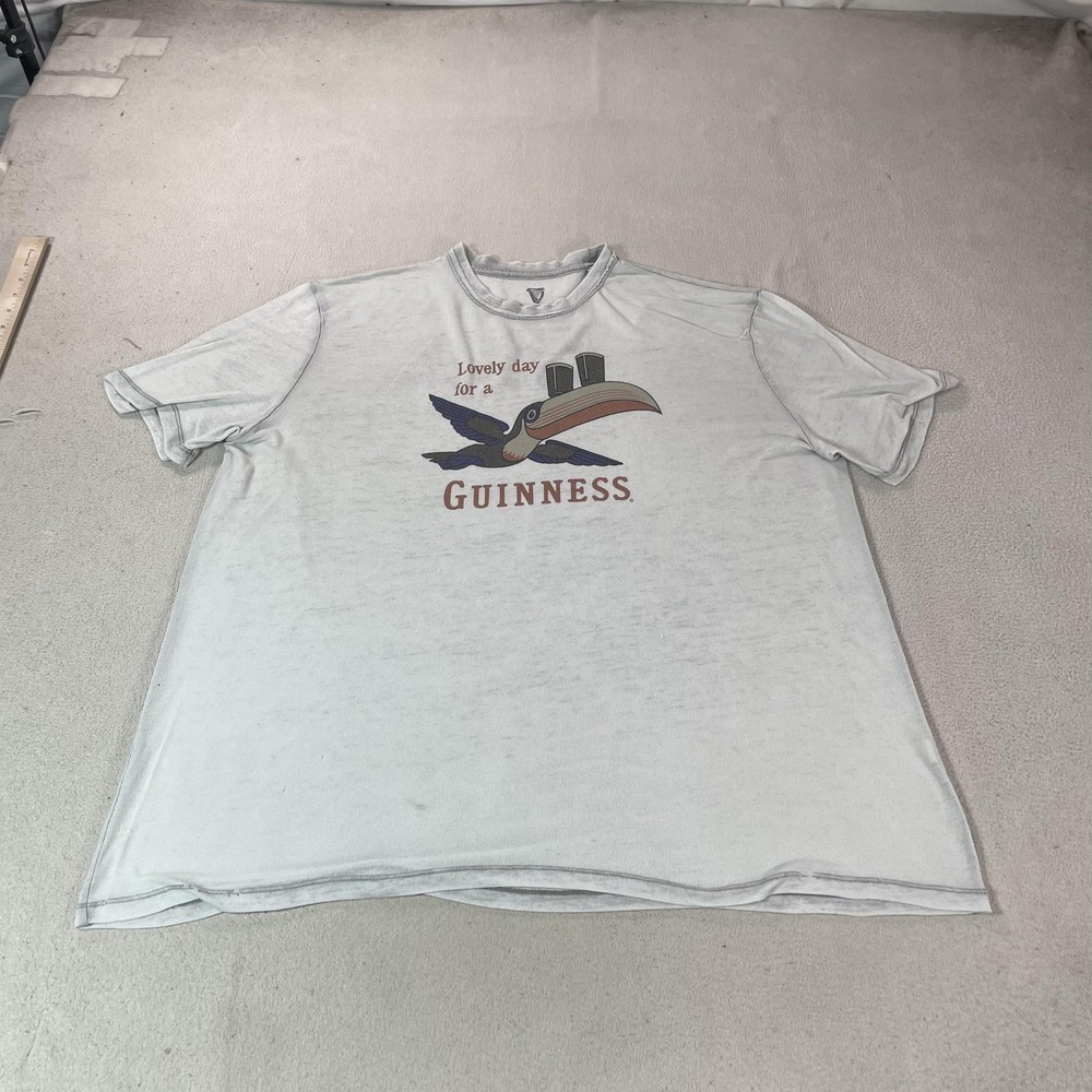 Guinness Shirt Mens 2XL Gray Toucan Lovely Day For A Guinness Beer Graphic Tee