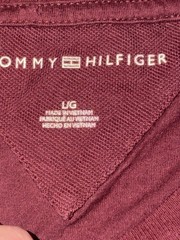 Tommy Hilfiger Men’s Burgundy Solid Logo Crew Neck Short Sleeve T-Shirt L