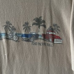 Newport Blue Classic Cars Graphic T-Shirt Men’s XXLarge Beige Vintage Trucks Tee