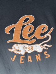 Lee Jeans Men’s Black Graphic Logo Crew Neck Short Sleeve T-Shirt Size XL