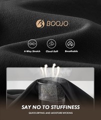 BOOJO 5 Pack Workout Shirts for Men-Quick Dry Black Gym Moisture Wicking Shor…