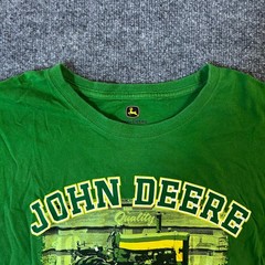 John Deere T-Shirt Mens Size L Green Graphic Tractor Logo Short Sleeve Tee
