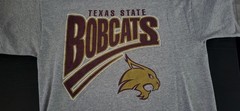 Mens Size LARGE Texas State BOBCATS T-Shirt San Marcos TEXAS Jerzees 90 Cot/10Po