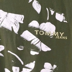 tommy hilfiger shirt men size large floral logo thrashed sleeves New vintage