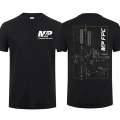 Tactical Rifle Blueprint Graphic T-Shirt Shooting Range Gun Tee