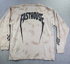 Fasthouse Long Sleeve Shirt Mens 2XL Tan Tie Dye Graphic Moto BMX Streetwear