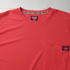 Wrangler Workwear T-Shirt Tee Men’s L (42-44) Cayenne Relaxed Fit Pocket UPF 40