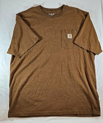 CARHARTT K87 LOOSE FIT HEAVYWEIGHT POCKET T-SHIRT OILED WALNUT HEATHER MENS XL