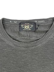 RRL Ralph Lauren Thermal Waffle Knit Shirt Men’s L Gray Slim