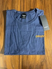 NEW Oakley Discovers Iridium Short Sleeve Tee Shirt Blue Mens XL Custom Fit NWT