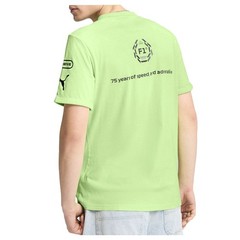 PUMA F1 Graphic Ringer Crew Neck Short Sleeve T-Shirt Mens Green Casual Tops 631