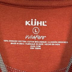 KUHL Wildfibre Shirt Mens Large Red Organic Cotton Zipper Pocket Outdoor Hiking