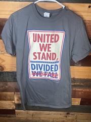 Retro United We Stand Divided Stephen Colbert Shirt Gray colored Size M Gildan