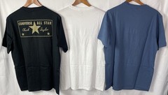 Converse Men’s Lot of 3 Logo Crew Tees in Black, White & Blue Pick Your Size NWT