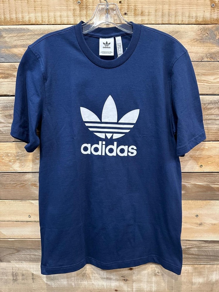 Adidas Originals Men’s Trefoil Cotton T-Shirt – Navy, S (ED4715) SH(S50T)