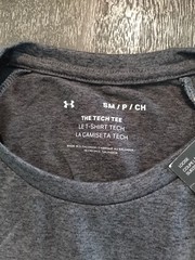 Under Armour Men’s Adult Size Small T Shirt, 2.0 Tech Tee 1326413, Charcoal Gray