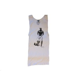 Tom of Finland T-shirts Tank Tops Gay Muscle Leather Fetish Black White Men Gray