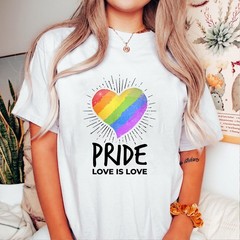Pride Love is Love T-shirt, LGBTQ+ Pride Month Tee, Gay Pride Rainbow Shirts