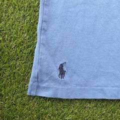 Polo Ralph Lauren Logo Spell Out Shirt Large Blue Classic Fit Preppy Pony Y2K