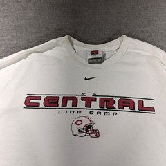Nike T-Shirt Mens XXL White Good Central Line Camp Football Graphic Tee
