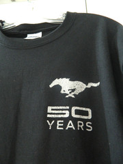 Mens Boss 302 Ford Mustang 50 Anniversary T Shirt Large New NWOT Black SS Cotton