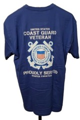 US Coast Guard Proud Veteran 2X T Shirt USCG Semper Paratus Free Ship XXL Anchor