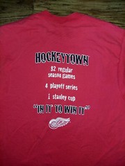 VTG DETROIT RED WINGS Hockey T-Shirt Large HOCKEYTOWN Front & Back Hit Made USA