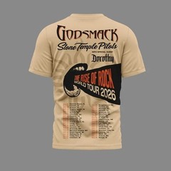 Rise Of Rock World Tour 2026 Shirt Vintage Concert Graphic Tee Tour Dates Beige