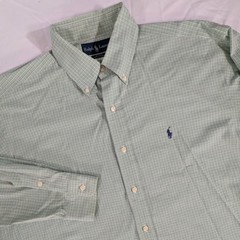 Ralph Lauren~Blake~M~Blue Label Men~Cotton~Green Blue White Plaid~Longsleeve