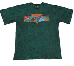 Vintage Southwestern Art T-Shirt Stone Acid Washed Green 90’s Adult Large