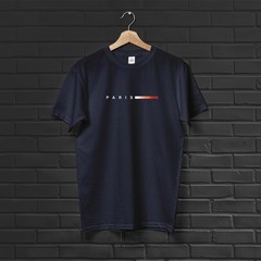 Breathable Round Neck T-Shirt with Paris Print for All Season Casual and Formal