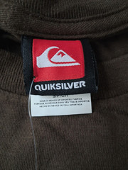 Quiksilver Short Sleeve T Shirt Mens Small Vangaurd Logo Graphic Print Brown NWT