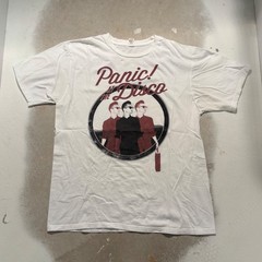 Panic! At The Disco 2013 Fall Tour Band T-Shirt Mens Large White Anvil Graphic