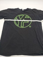 YF Gildan T-shirt Mens large Black Yellow Logo#2385