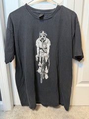 Vintage Obey Guy On Bike Gas Mask Shirt Large Y2K Grunge Bicycling Black BG6