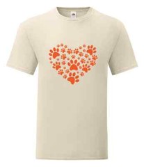 Dog Paw Print Heart Humour Novelty T Shirt Various Colours And Sizes