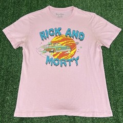 Adult Swim T-Shirt Mens Medium Light Pink Rick And Morty TV Show Cartoon Promo