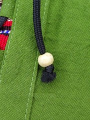 Artisanal Guatemalan Colorful Trim Shirt Green Cotton Mayan Men’s M / Women’s L