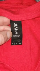 Anvil Lightweight Adult Red 100% Cotton V-Neck T-Shirt Size XL