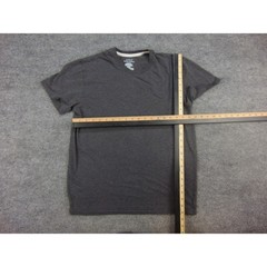 Polo Ralph Lauren T-Shirt Mens Medium V-Neck Charcoal Gray Solid Pony Logo Tee