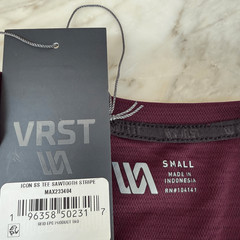 VRST Icon Short Sleeve in sawtooth stripe men’s T-shirt size S NWT