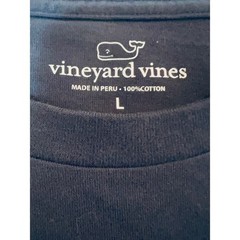 Vineyard Vines Mens Long Sleeve Pocket T-Shirt Navy Blue Stars Logo Large