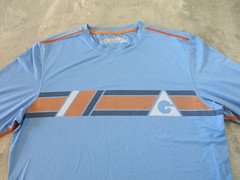 Gerry Shirt Mens Large Blue Orange Striped Performance Long Sleeve Sun Tee Golf