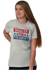 Cory Booker For President Political Voting Adult Short Sleeve Crewneck Tee