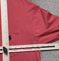 Polo Ralph Lauren Pocket Long Sleeve T-Shirt Nantucket Red Mens M Blue Pony