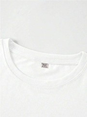 AnChiStreetwear Plus Size Letter Graphic Tee Men’s Short Sleeve Crew Minimalist