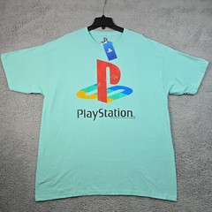PlayStation Shirt Mens 2XL XXL Green PS4 PS5 Sony Video Gaming Gamer Logo NWT B