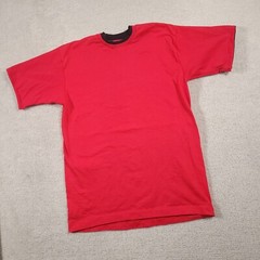 Vtg Fruit of the Loom T-Shirt Mens Medium Two Toned Red Black Single Stitch USA